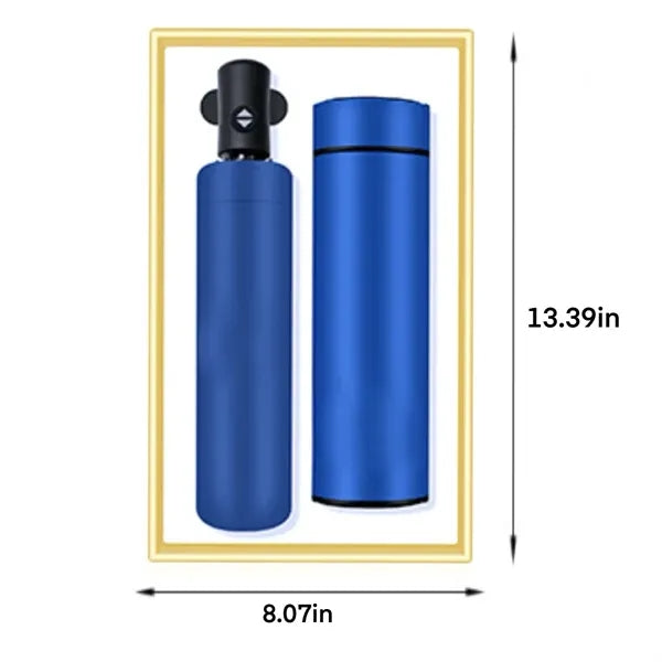 Blue Gift Set Umbrella And Thermos Cup
