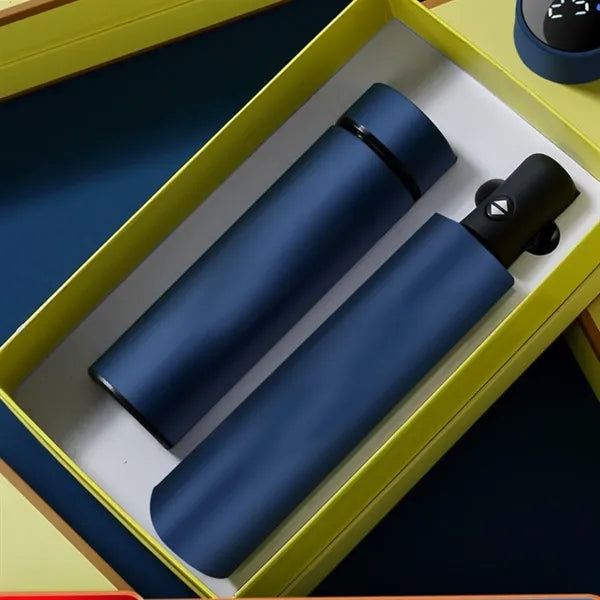 Blue Gift Set Umbrella And Thermos Cup