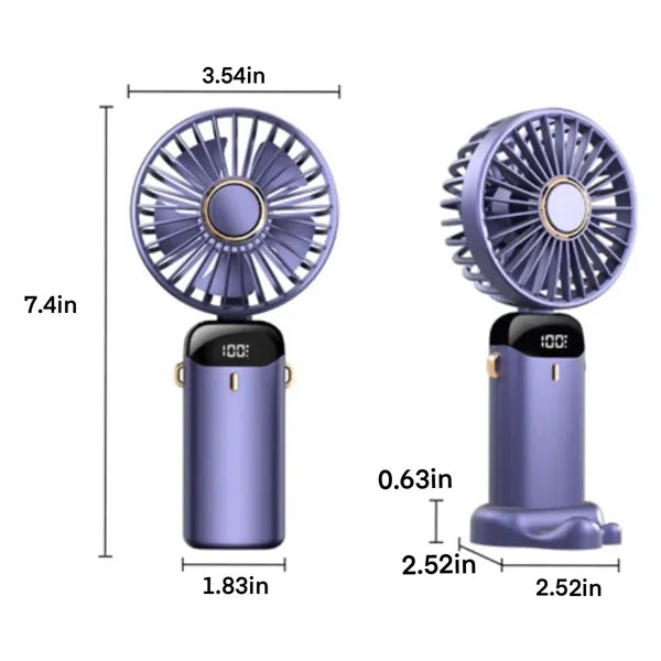 Mini Foldable Travel LED Handheld Fan