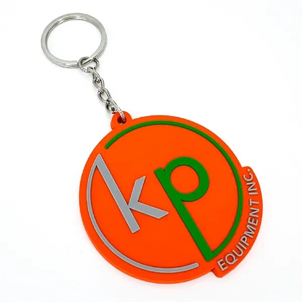 4" 2D Rubber / Soft PVC Key Tag Keychains
