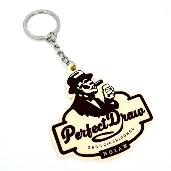 4" 2D Rubber / Soft PVC Key Tag Keychains