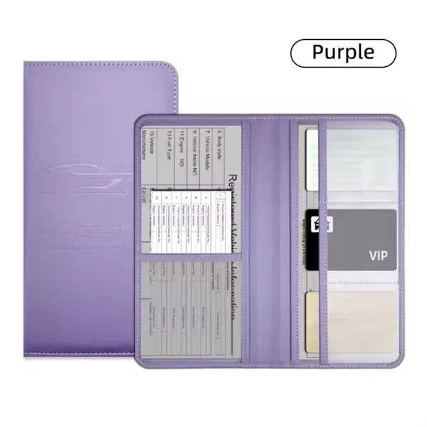 Leather Car Registration And Insurance Holder