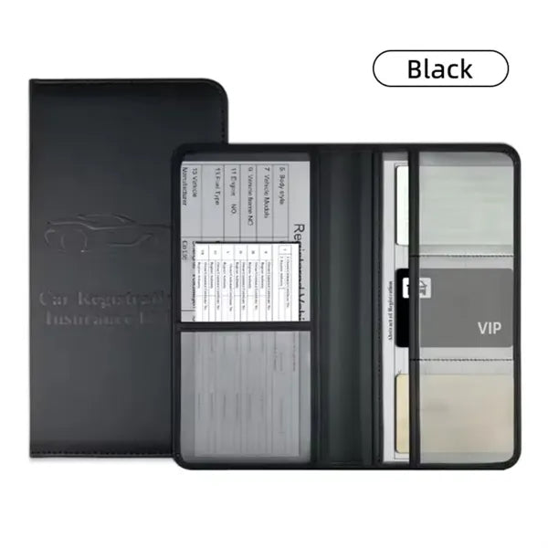 Leather Car Registration And Insurance Holder