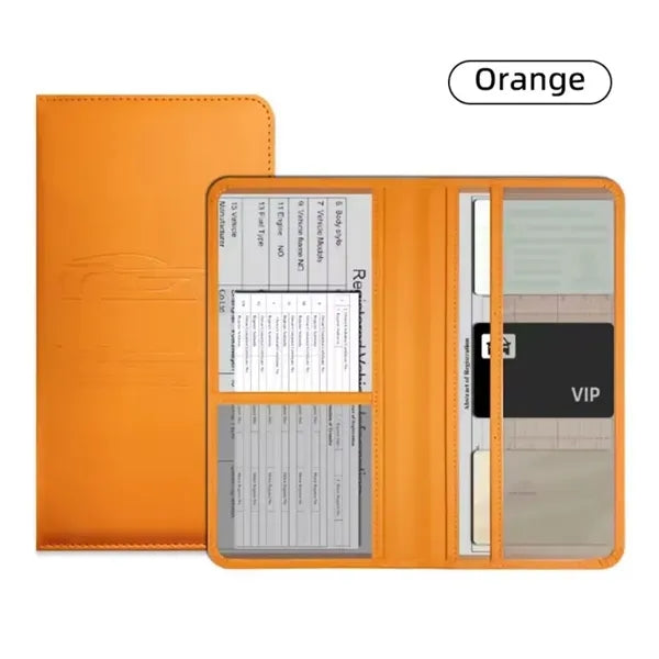 Leather Car Registration And Insurance Holder