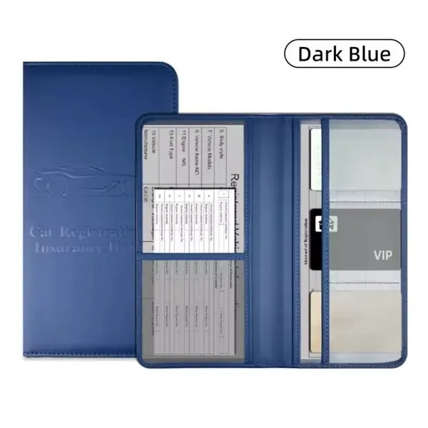 Leather Car Registration And Insurance Holder