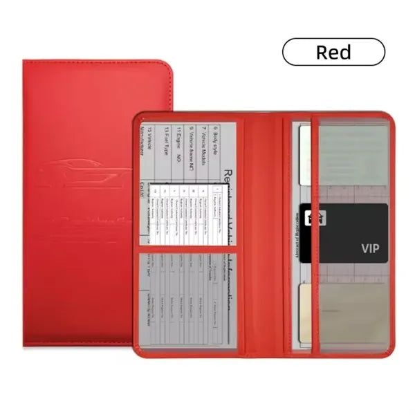Leather Car Registration And Insurance Holder