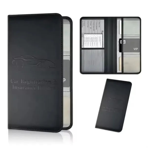Leather Car Registration And Insurance Holder