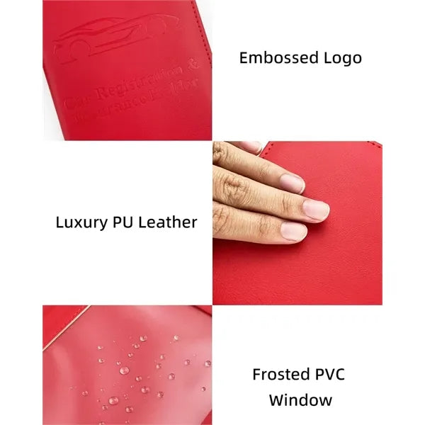 Leather Car Registration And Insurance Holder