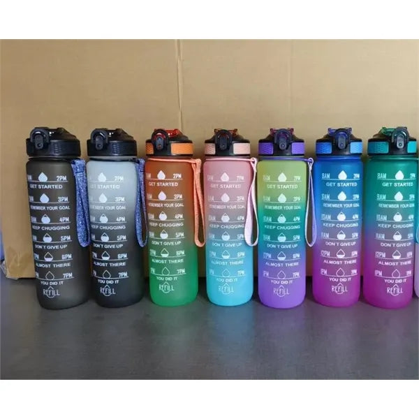 32oz BPA Free Motivational Water Bottle with Time Marker