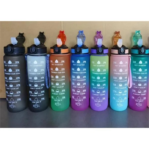 32oz BPA Free Motivational Water Bottle with Time Marker