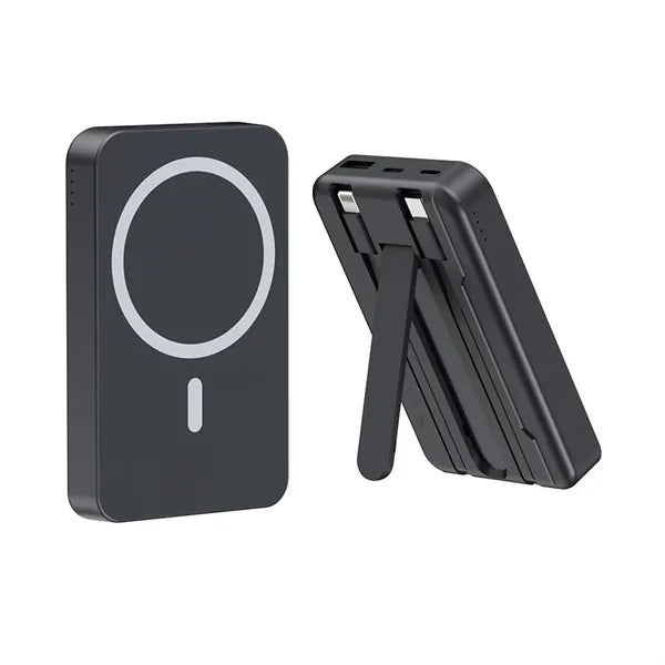 10000mAh Mag-Safe Battery Pack with Stand & Built-in Cables