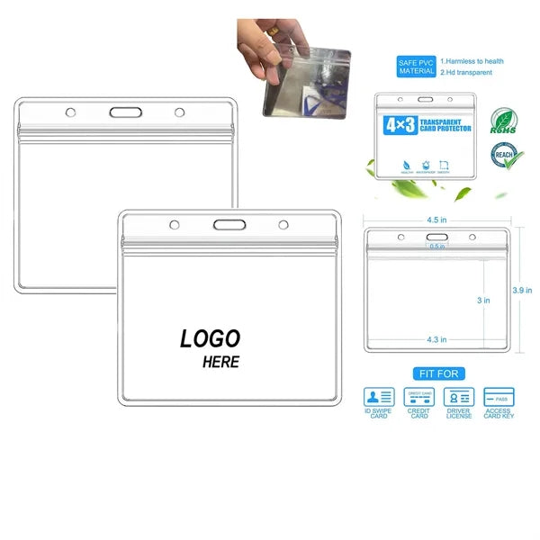 Horizontal Clear Vinyl Badge Holders