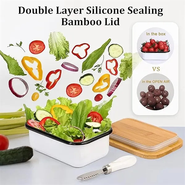 Iron Butter Sealed Storage Jar Home Cheese Box Set