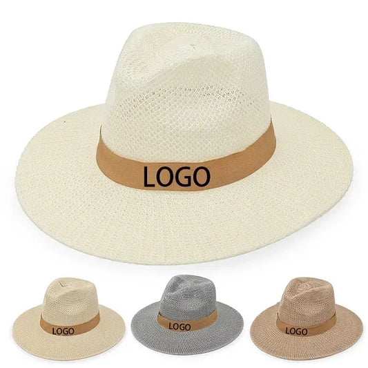Summer Handwoven Foldable Natural Straw Sun Hat for Beach