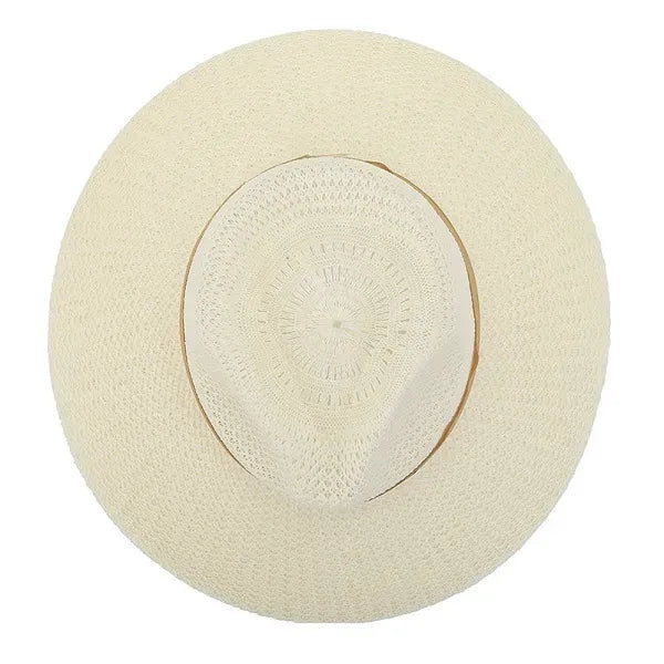Summer Handwoven Foldable Natural Straw Sun Hat for Beach