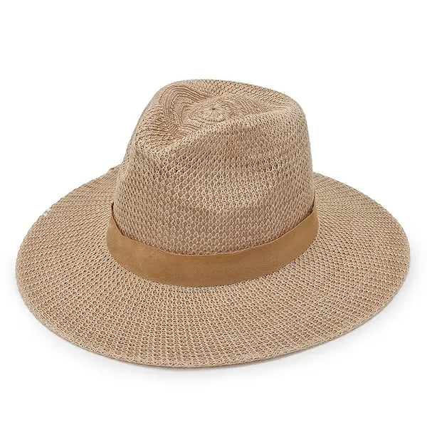 Summer Handwoven Foldable Natural Straw Sun Hat for Beach