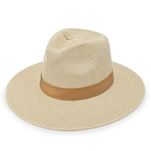 Summer Handwoven Foldable Natural Straw Sun Hat for Beach