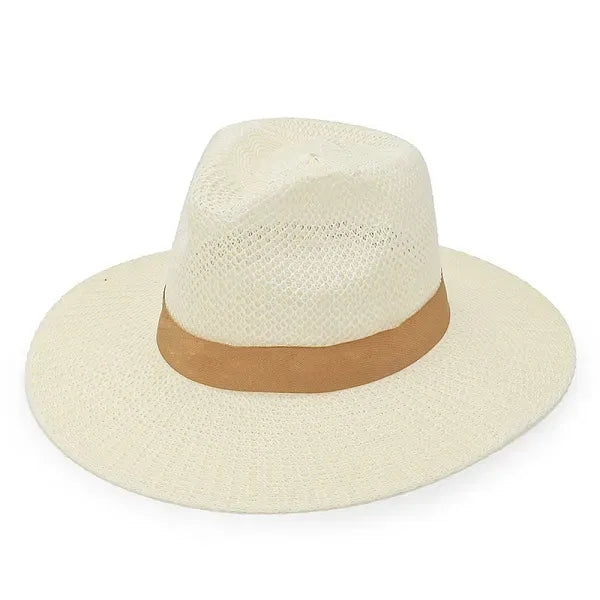 Summer Handwoven Foldable Natural Straw Sun Hat for Beach