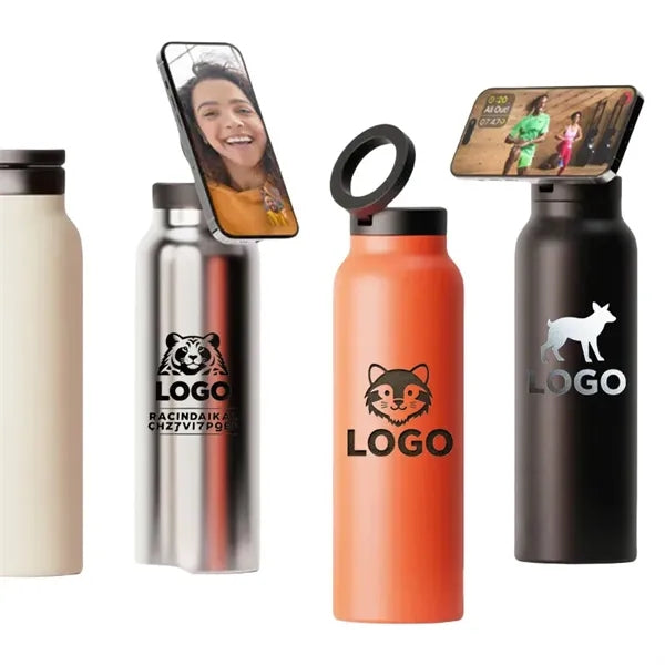 Magnetic Phone-Grip Stainless Steel Water Bottle