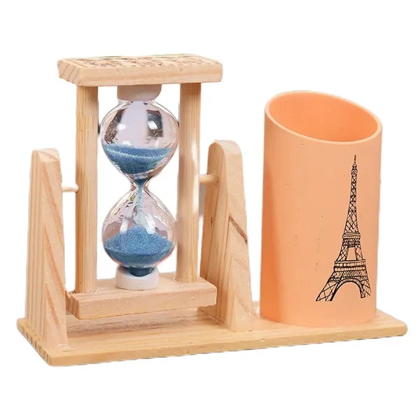 Hourglass With Pencil Holder