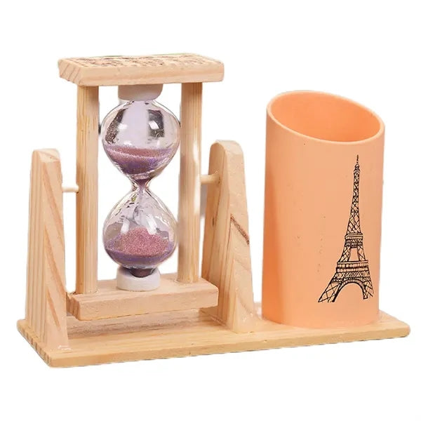 Hourglass With Pencil Holder