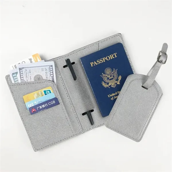 PU Passport Holder And Luggage Tag Set
