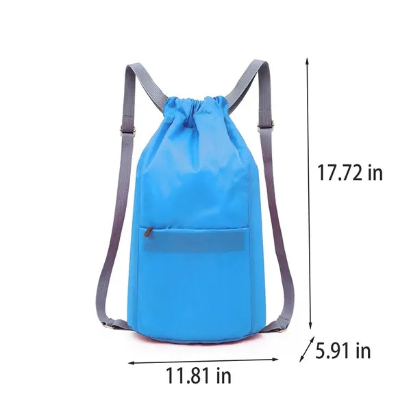 Solid Color Drawstring Backpack Leisure Travel Gym Bag