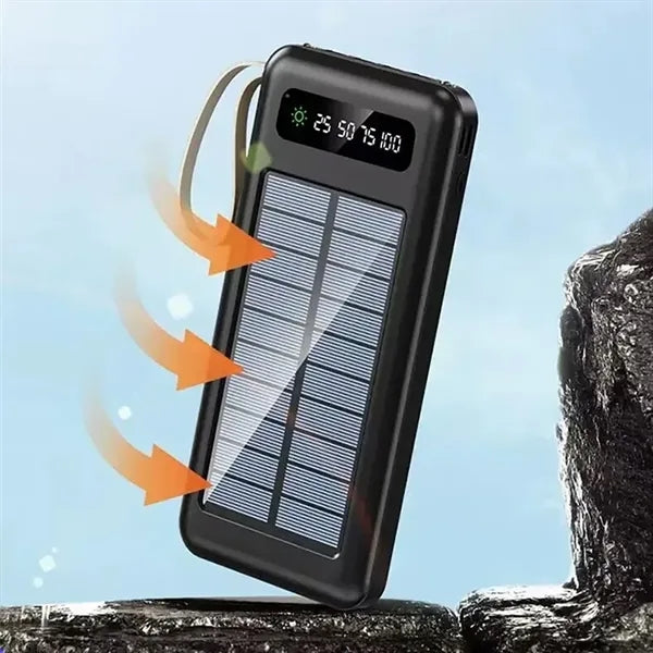 Solar Power Bank With Integrated USB And LED Light