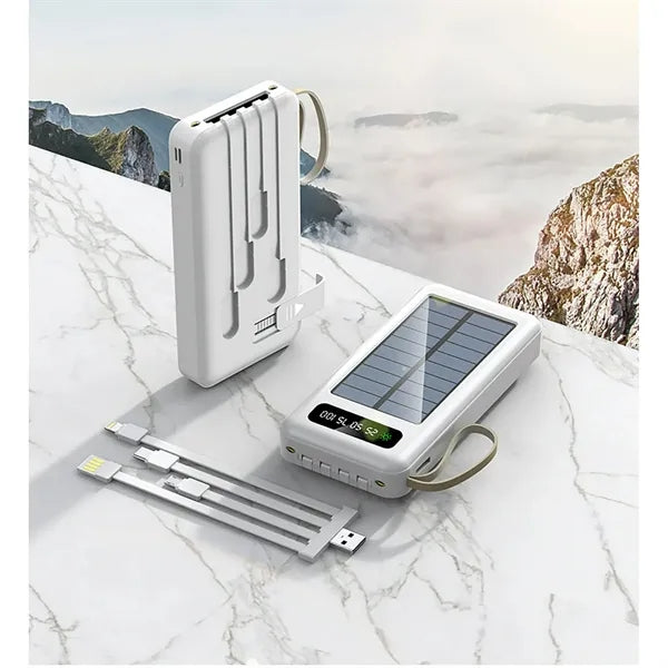 Solar Power Bank With Integrated USB And LED Light