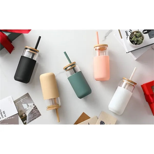 20oz Glass Water Tumbler with Silicone Protective Sleeve
