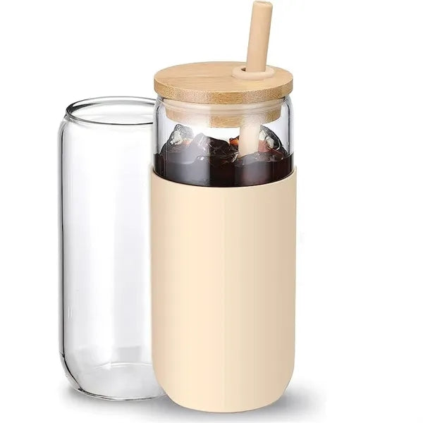 20oz Glass Water Tumbler with Silicone Protective Sleeve