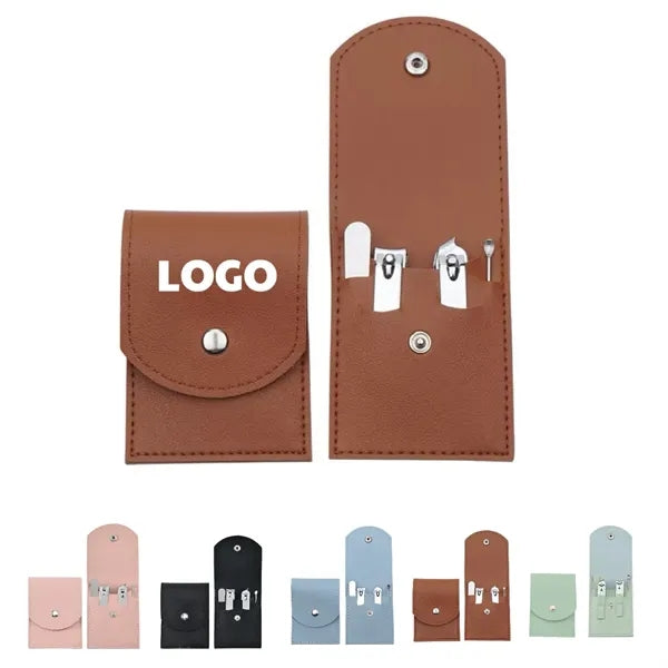 4-in-1 Manicure Kit with Leather Pouch