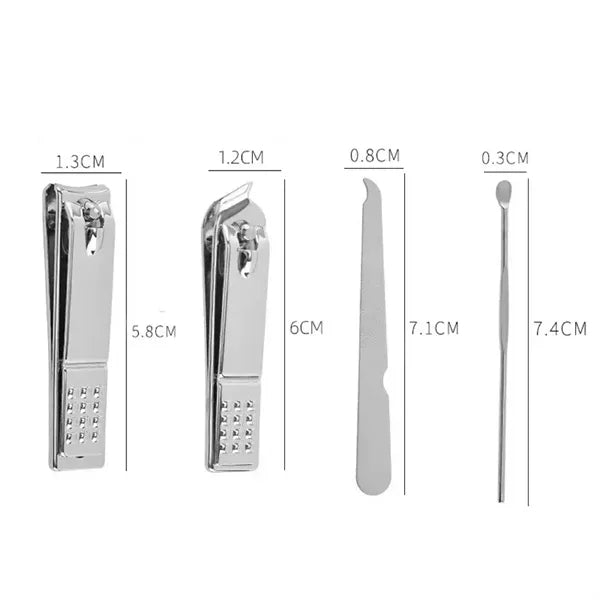 4-in-1 Manicure Kit with Leather Pouch