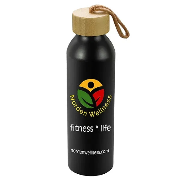 22oz Recycled Aluminum Bottle With a Bamboo Lid