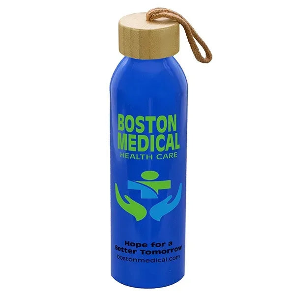 22oz Recycled Aluminum Bottle With a Bamboo Lid
