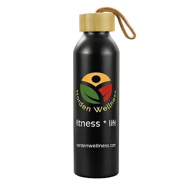 22oz Recycled Aluminum Bottle With a Bamboo Lid