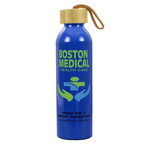 22oz Recycled Aluminum Bottle With a Bamboo Lid