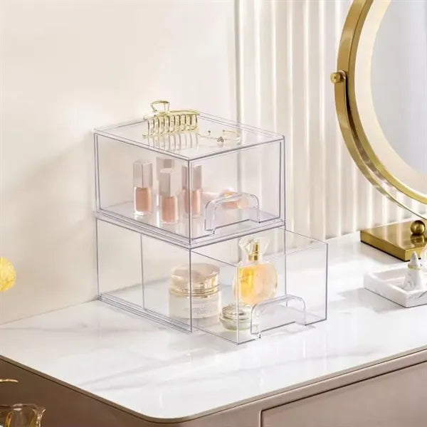 Stackable Cosmetic Clear Storage Drawers