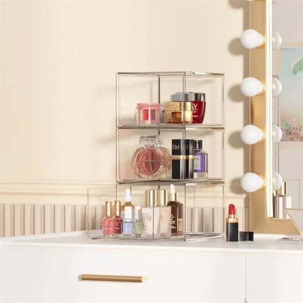 Stackable Cosmetic Clear Storage Drawers