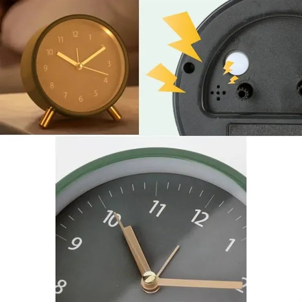 Silent Non Ticking Small Clock with Night Light