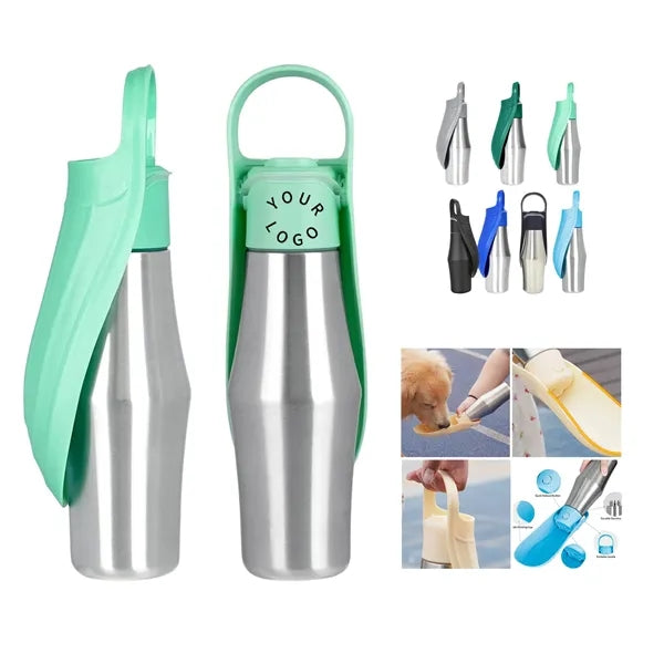 27oz Pet Travel Water Bottle with Drinking Tray