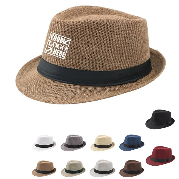 Classic Unisex Straw Fedora Hat