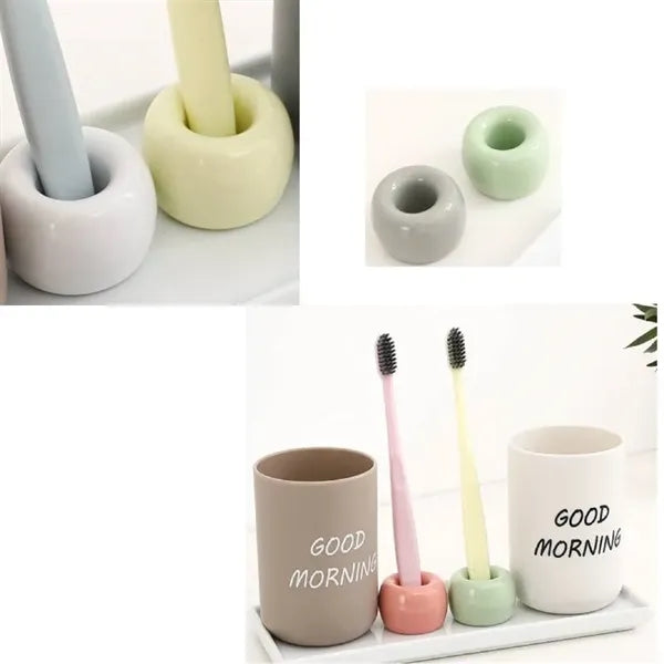 Sleek Mini Ceramics Toothbrush Holder