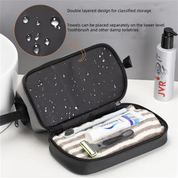 Business Gift Upscale Toiletry Bag for Man Double Layer