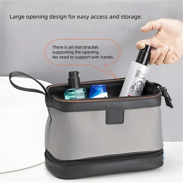 Business Gift Upscale Toiletry Bag for Man Double Layer