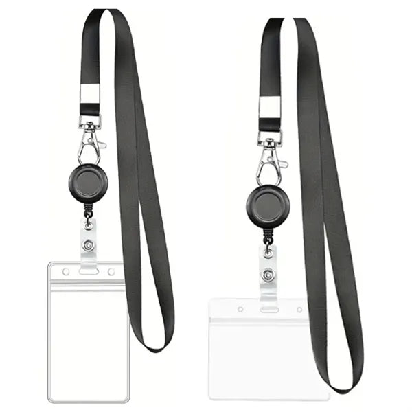 Retractable Badge Lanyard with ID Card Holder