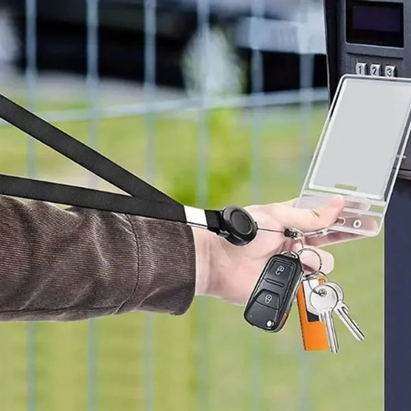 Retractable Badge Lanyard with ID Card Holder