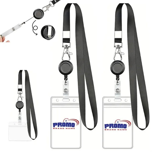Retractable Badge Lanyard with ID Card Holder