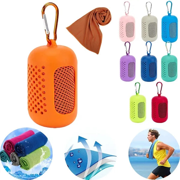 Portable Silicone Set with Cooling Sports Towel