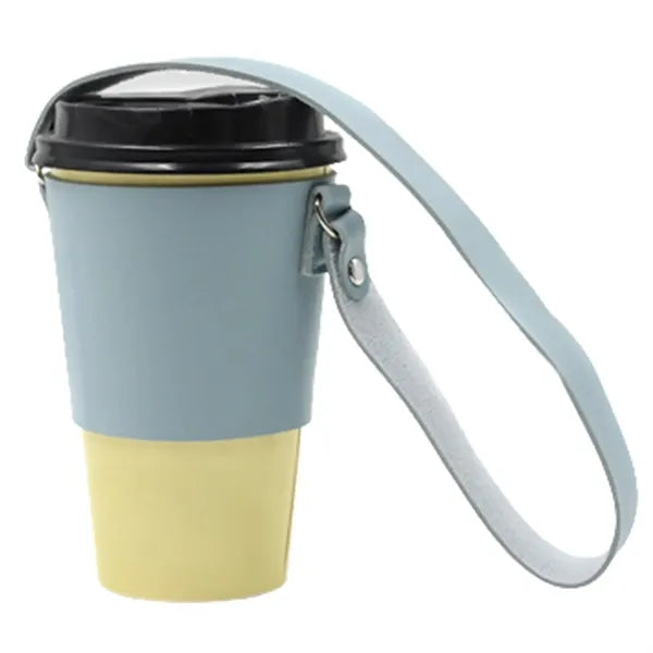 Leather Beverage Cup Holder Carrier
